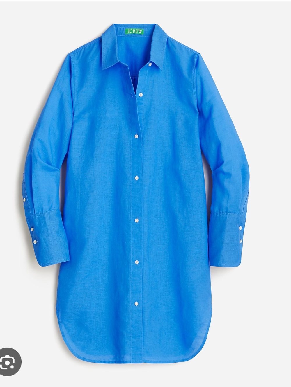 NEW J.Crew Women's XL Classic-Fit Beach Shirt Linen-Cotton In Light Pale Aqua